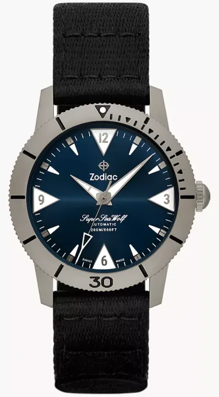 Zodiac Super Sea Wolf Titanium Skin Diver Watch made by Zodiac