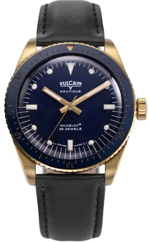 Vulcain Skindiver Nautique Gold Blue sold by Jura Watches