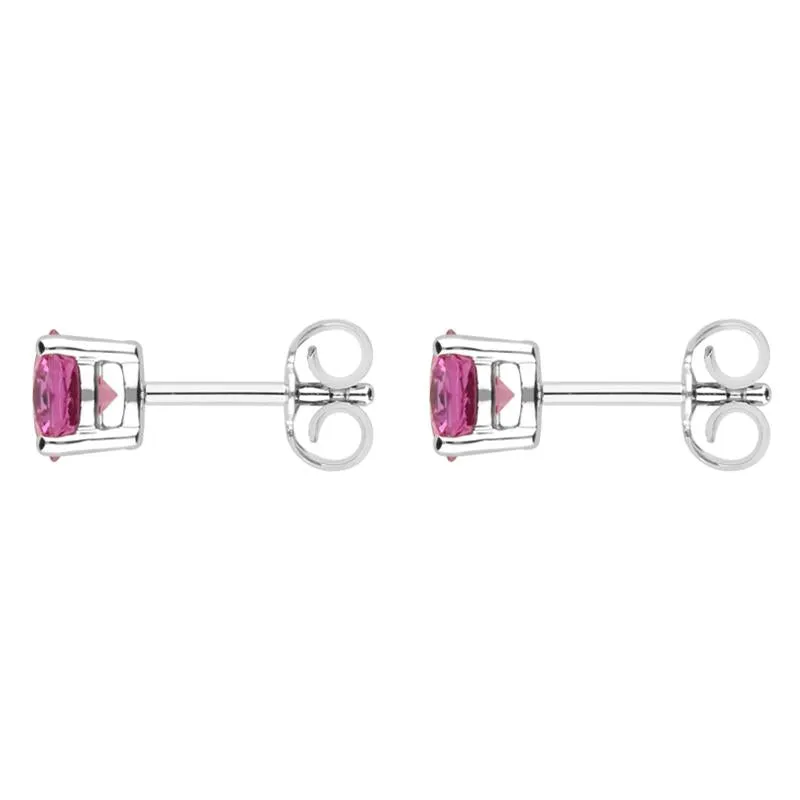 18ct White Gold 1.30ct Pink Sapphire Solitaire Stud Earrings sold by Jura Watches product image thumbnail 2