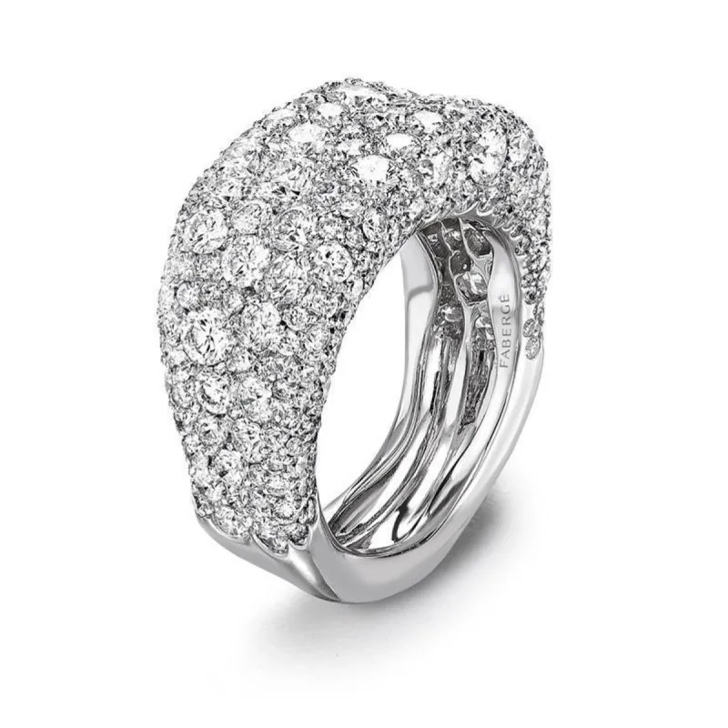 Faberge Emotion 18ct White Gold Diamond Thin Ring sold by Jura Watches