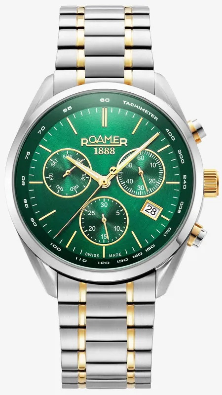 Roamer Pro Chrono Green Watch sold by Jura Watches
