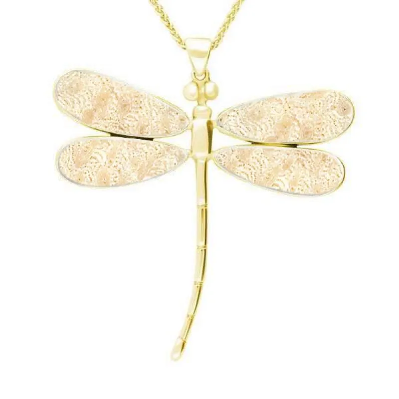 14ct Yellow Gold Coquina Four Stone Large Dragonfly Necklace D sold by Jura Watches