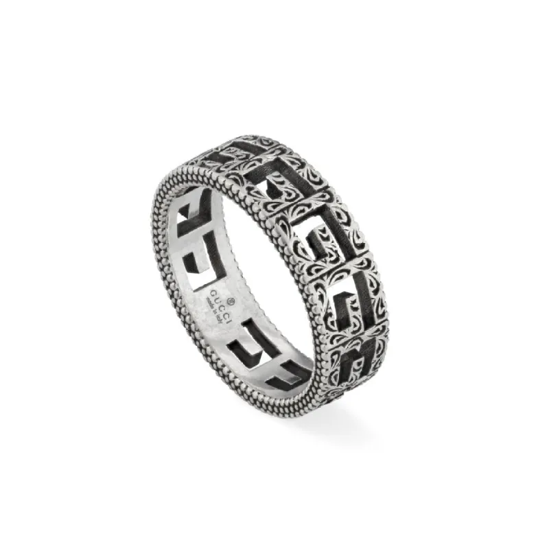 Gucci G Cube Sterling Silver Engraved G Motif Ring D sold by Jura Watches