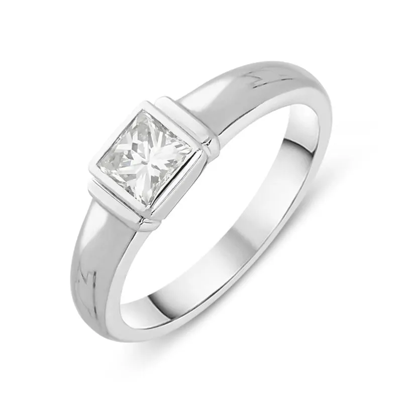 Platinum 0.41ct Diamond Princess Cut Solitaire Ring sold by Jura Watches