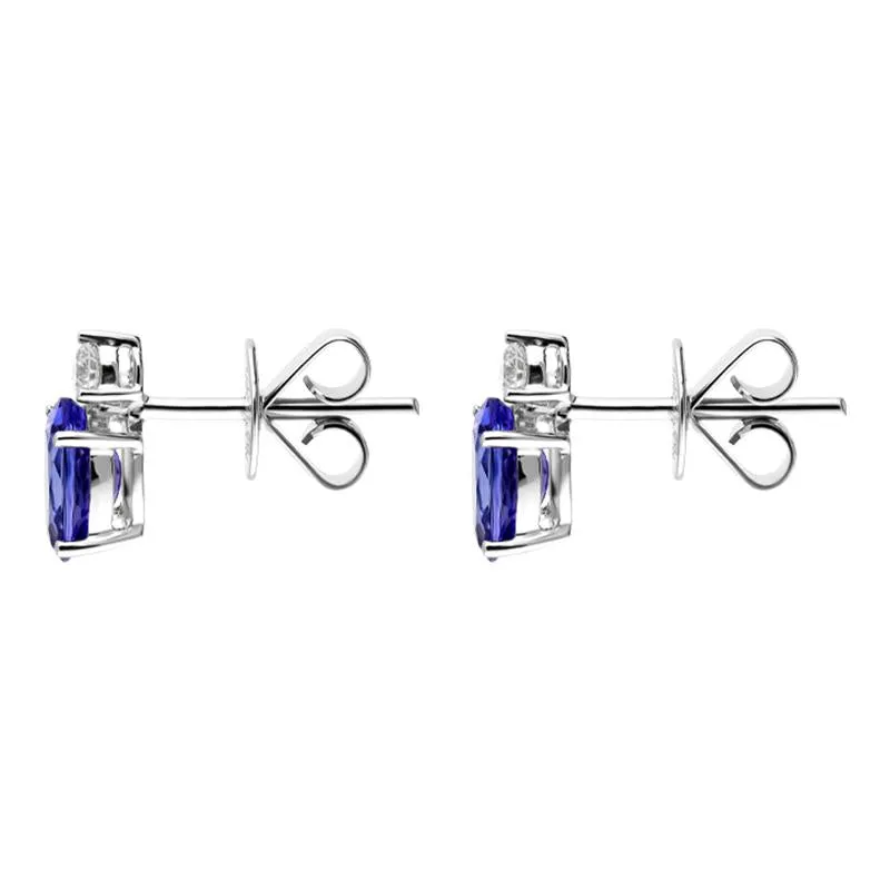 18ct White Gold 1.18ct Tanzanite 0.15ct Diamond Oval Stud Earrings D sold by Jura Watches product image thumbnail 2