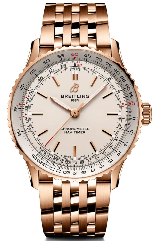 Breitling Navitimer Automatic 41 18k Red Gold Bracelet Watch sold by Jura Watches