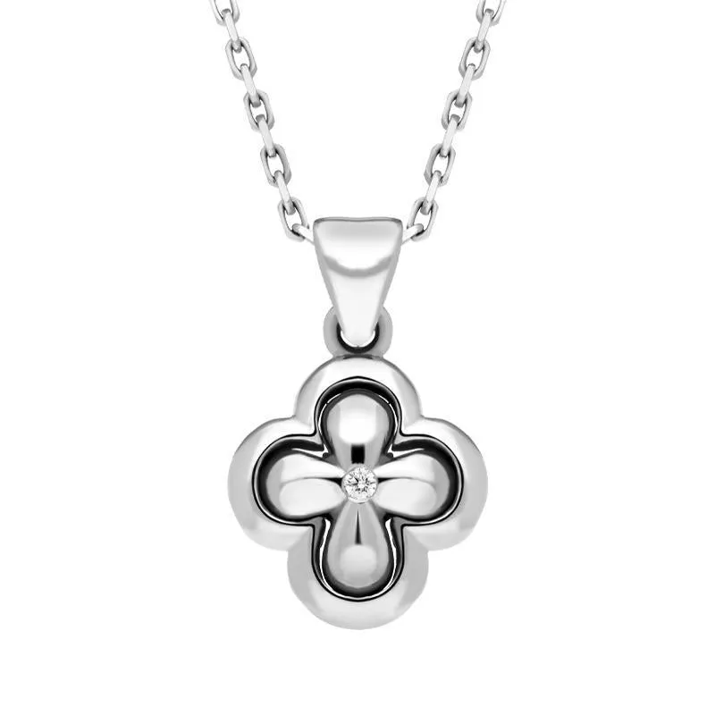 18ct White Gold Diamond Inlaid Cross Necklace sold by Jura Watches