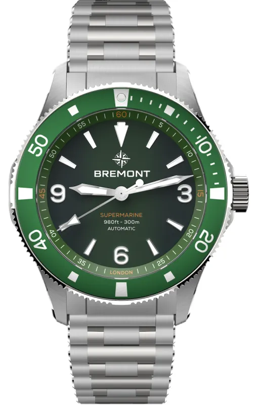 Bremont Supermarine 300M Green Bracelet Watch sold by Jura Watches