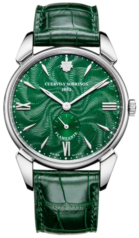 Cuervo y Sobrinos Watch Historiador Flameante Green Limited Edition made by Jura Watches