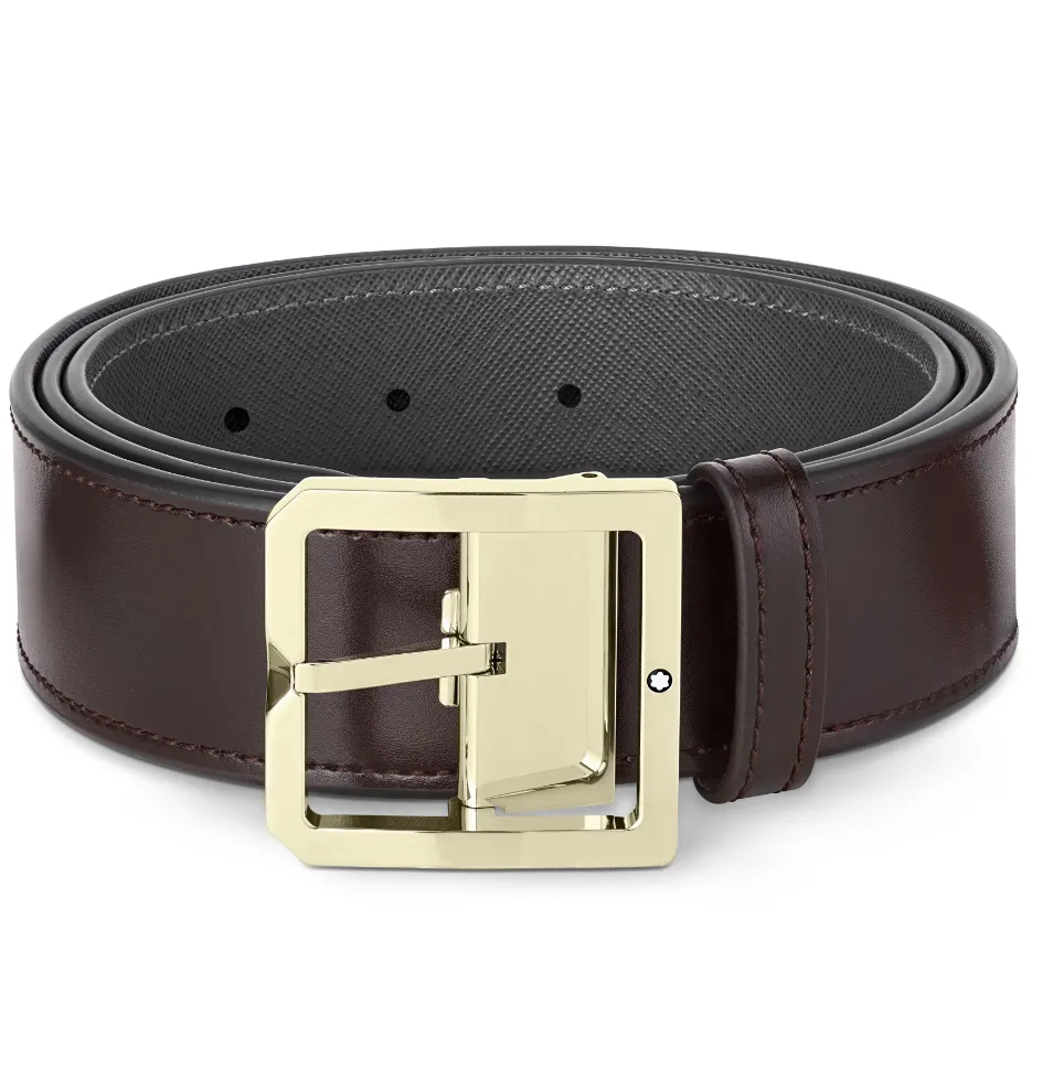 Montblanc Reversible 40mm Leather Belt Brown Grey D sold by Jura Watches