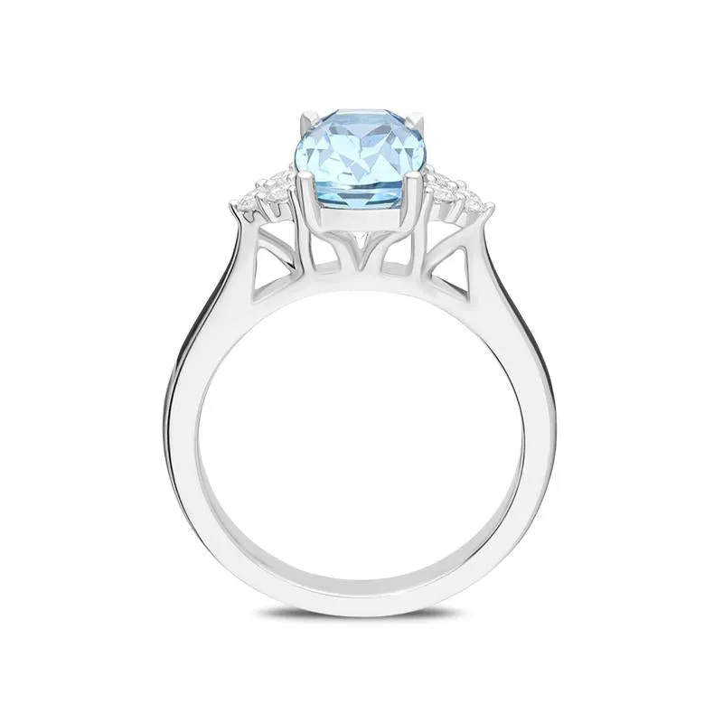18ct White Gold 2.62ct Aquamarine Diamond Oval Ring D sold by Jura Watches product image thumbnail 2
