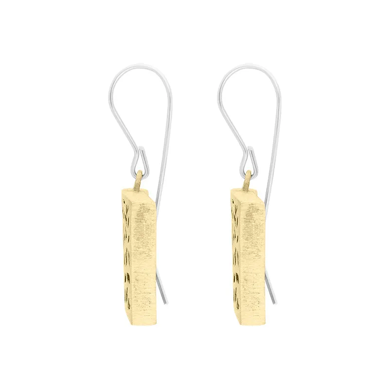 Sterling Silver Gold Plated Square Cut Out Earrings D sold by Jura Watches product image thumbnail 2