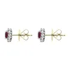 18ct White Gold Ruby Diamond Oval Cluster Earrings sold by Jura Watches