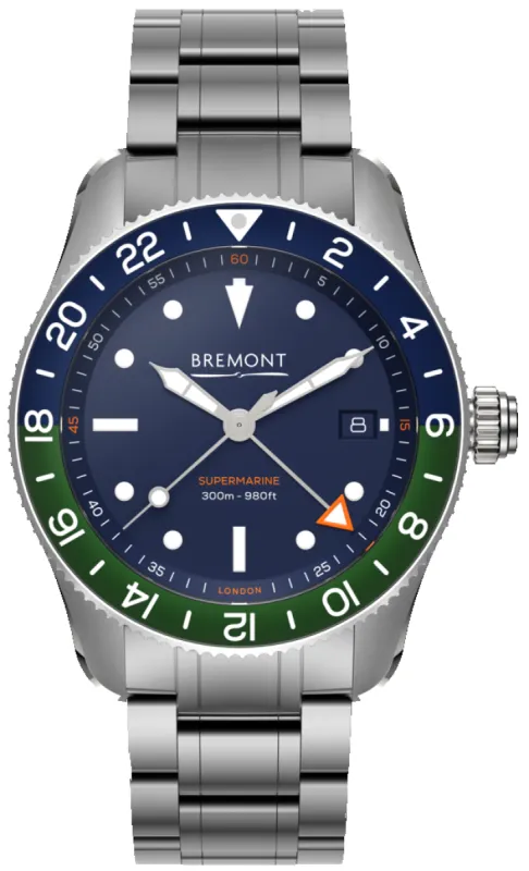 Bremont Supermarine S302 GMT Blue Bracelet Watch sold by Jura Watches