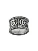 Gucci GG Marmont Aged Sterling Silver Double G Snake Motif Ring D sold by Jura Watches