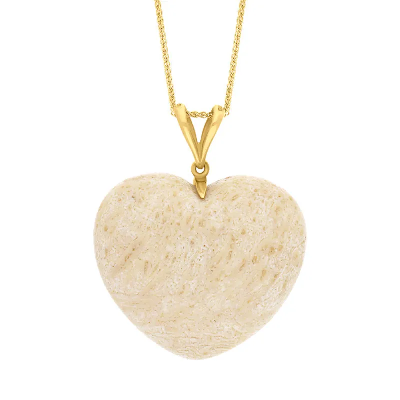 9ct Yellow Gold Coquina Extra Large Heart Split Bail Pendant Necklace D sold by Jura Watches