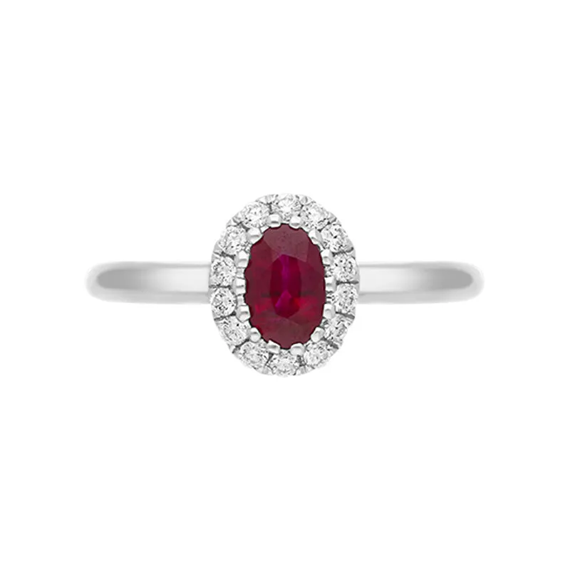 18ct White Gold 0.55ct Ruby Diamond Oval Ring sold by Jura Watches product image thumbnail 2