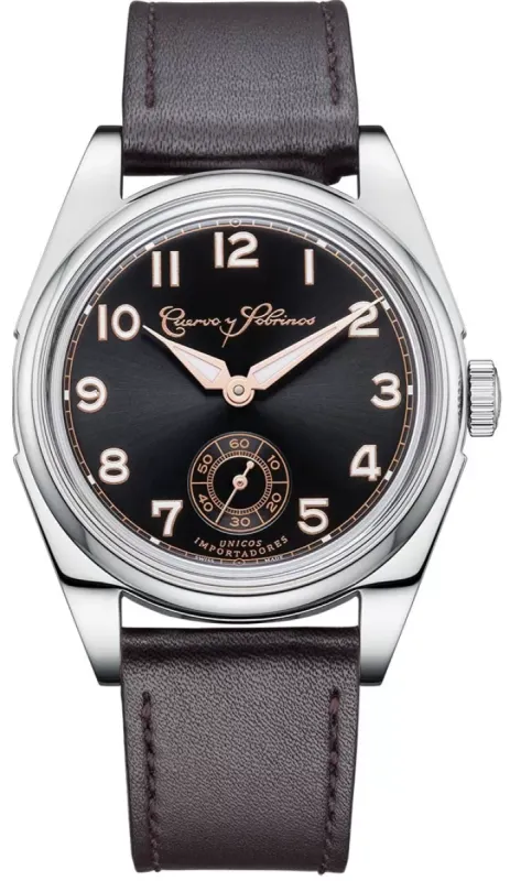 Cuervo y Sobrinos Robusto Sans Souci Black Watch sold by Jura Watches