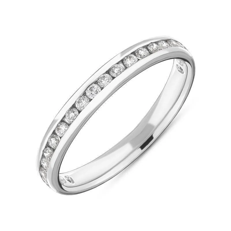 18ct White Gold 0.30ct Diamond Channel Set Wedding Half Eternity Ring D sold by Jura Watches