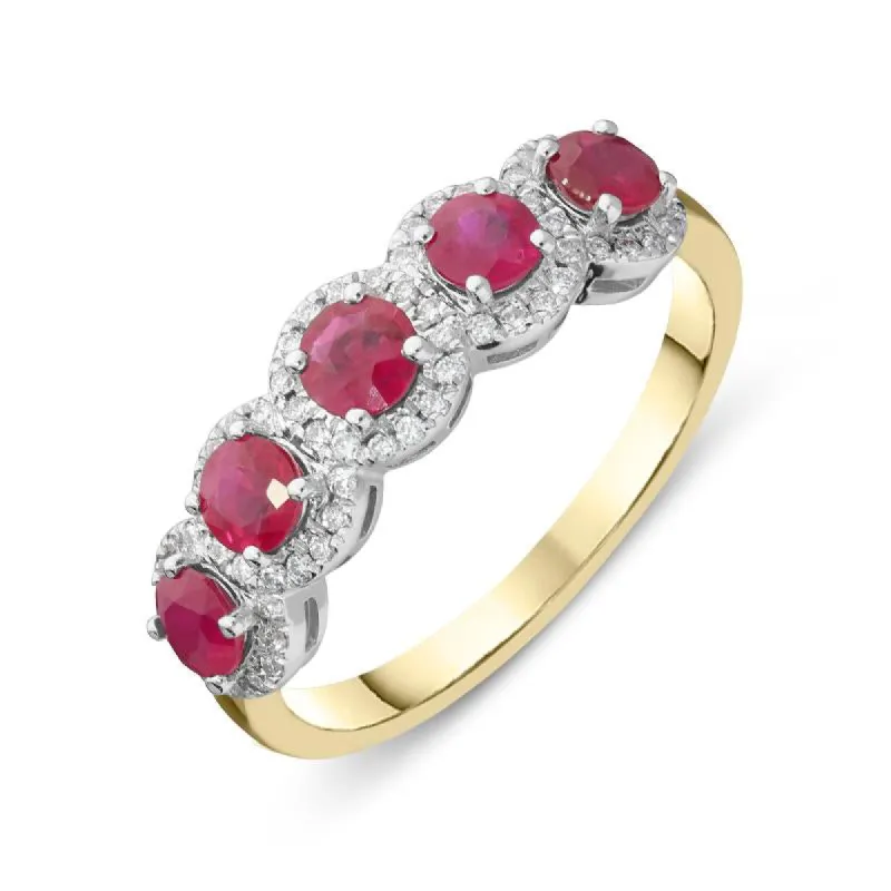 18ct Yellow Gold 0.91ct Ruby Diamond Eternity Ring D sold by Jura Watches