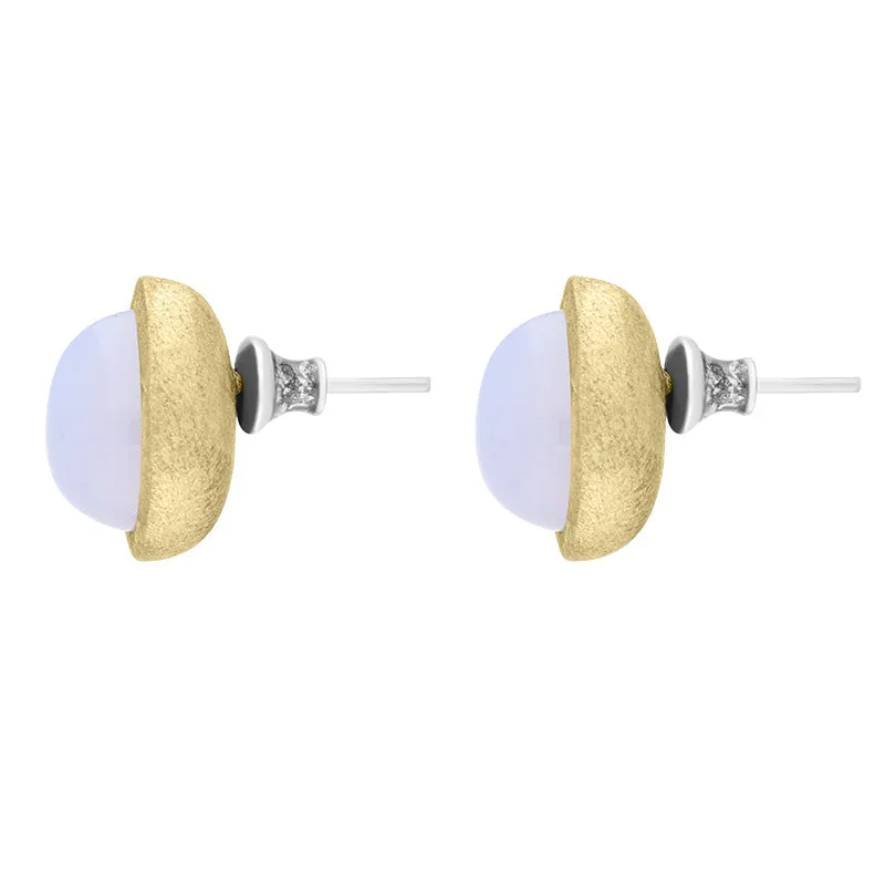 Sterling Silver Gold Plated Chalcedony Pear Shape Stud Earrings D sold by Jura Watches product image thumbnail 2