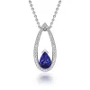 18ct White Gold 1.50ct Tanzanite Diamond Pear Cut Necklace D sold by Jura Watches