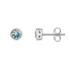 9ct White Gold Aquamarine 4mm Round Rub Over Set Stud Earrings sold by Jura Watches