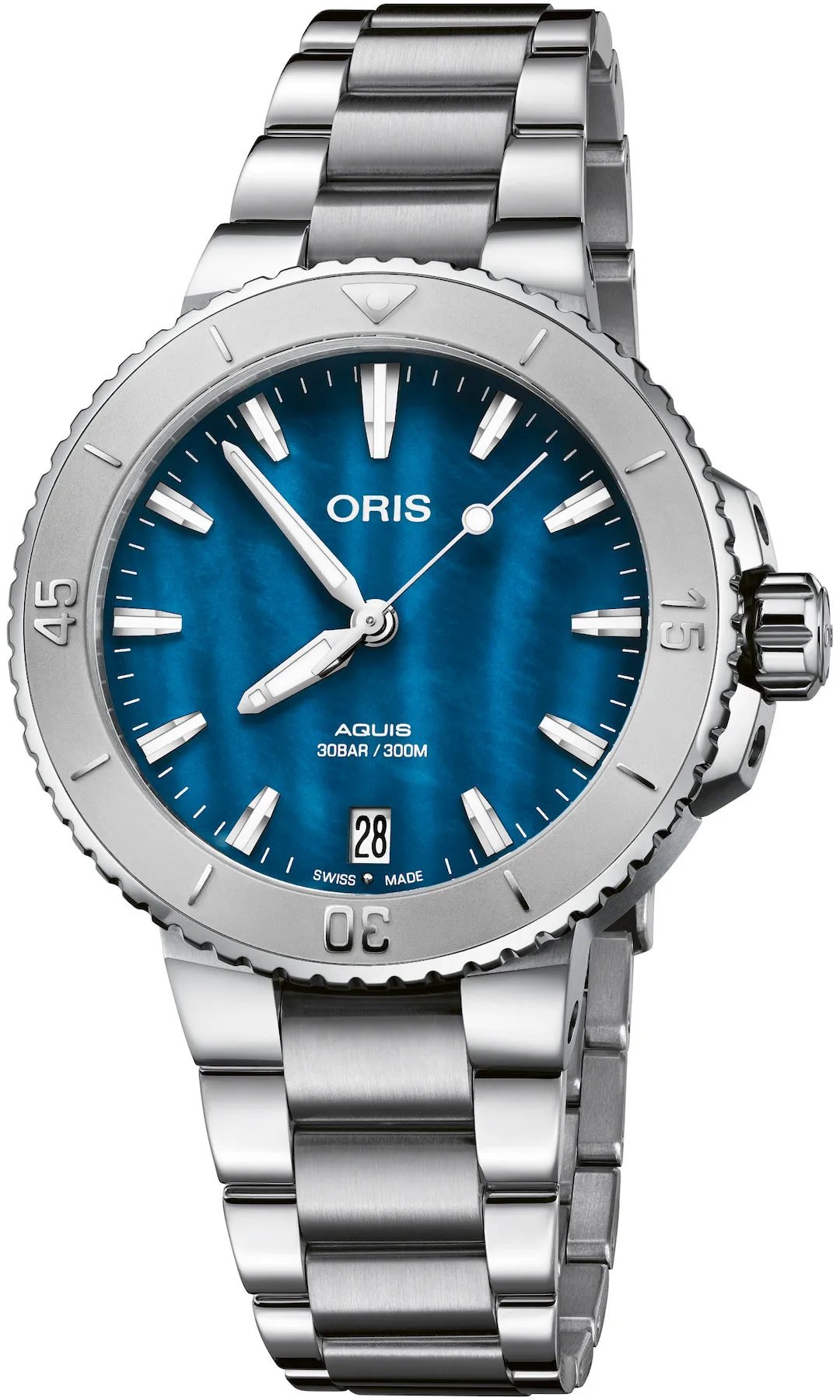 Oris Aquis Date Aegean Blue sold by Jura Watches