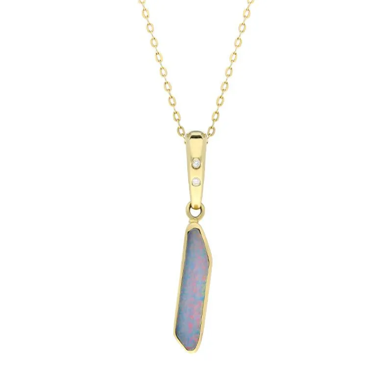 18ct Yellow Gold Opal Diamond Unique Necklace D sold by Jura Watches