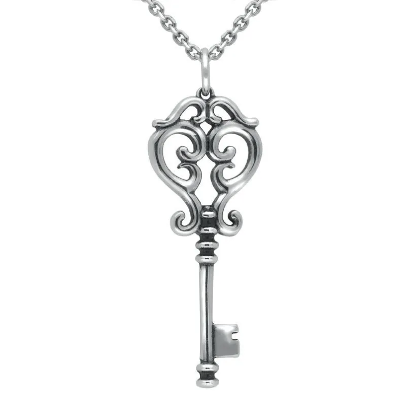Sterling Silver Alice in Wonderland Large Key Necklace sold by Jura Watches
