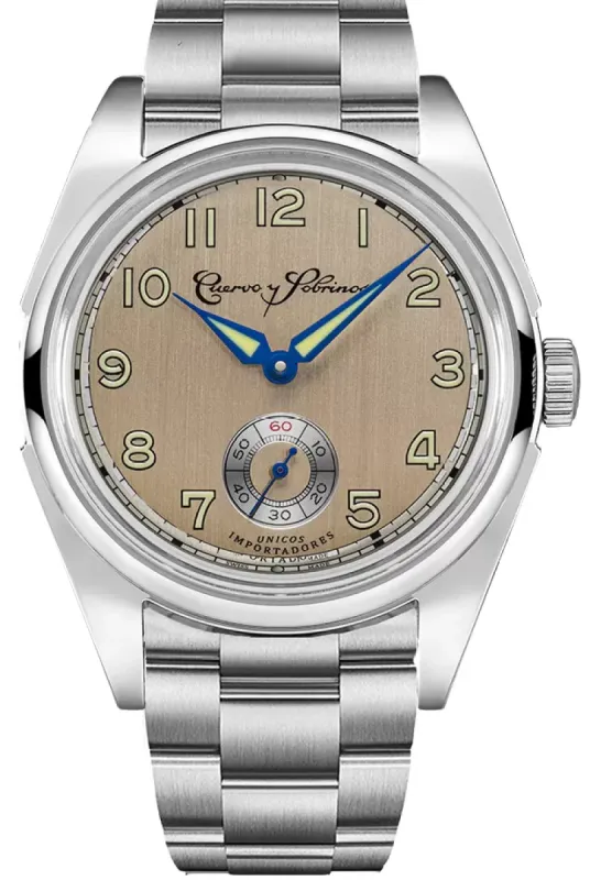 Cuervo y Sobrinos Robusto Sans Souci Champagne Watch sold by Jura Watches