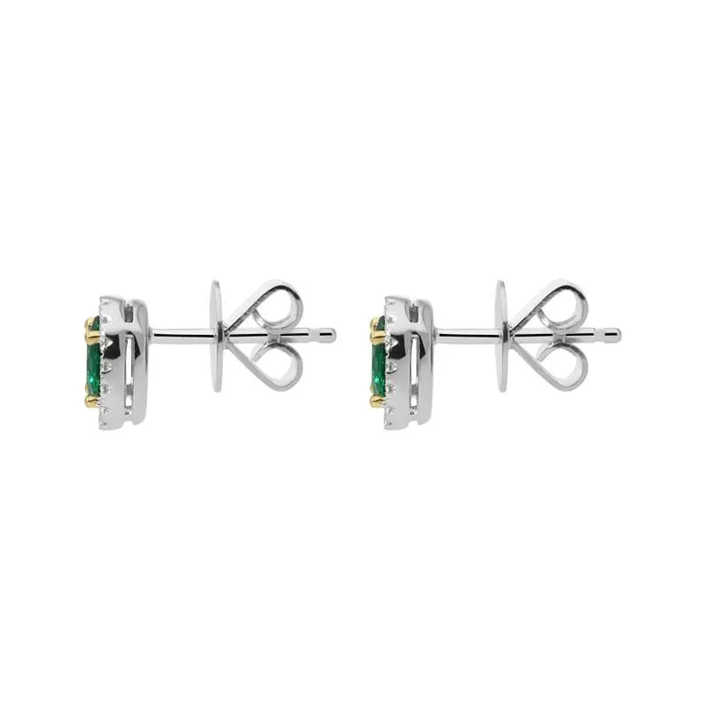 18ct White Gold 0.26ct Emerald Diamond Oval Stud Earrings D sold by Jura Watches product image thumbnail 2
