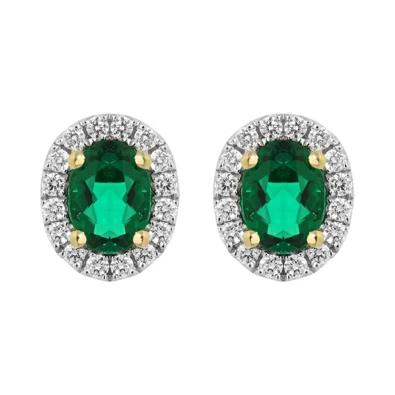 18ct White Gold 0.26ct Emerald Diamond Oval Stud Earrings D sold by Jura Watches