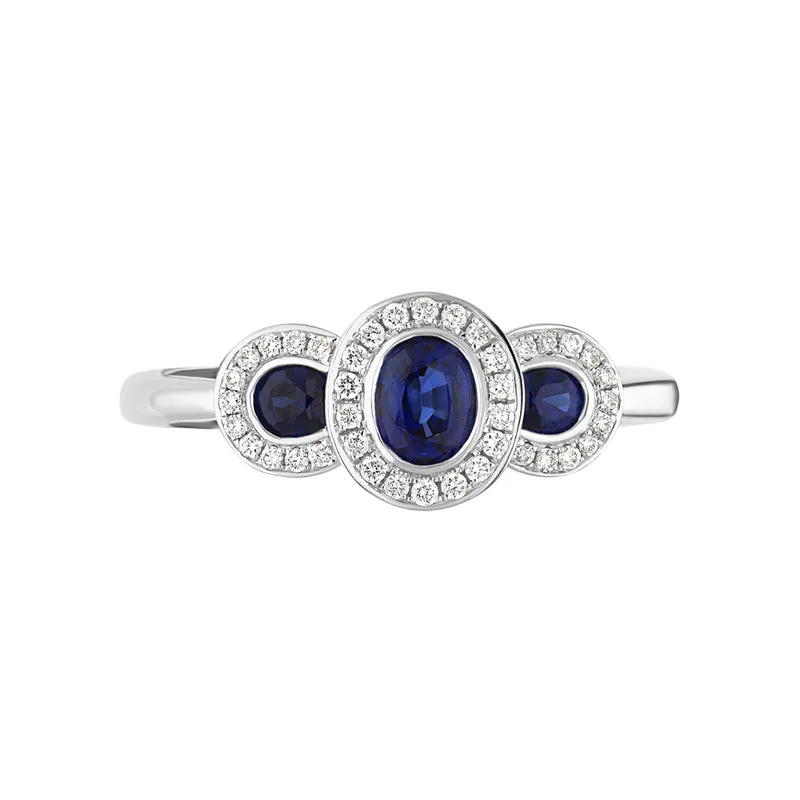 18ct White Gold 0.68ct Sapphire Diamond Ring sold by Jura Watches product image thumbnail 3