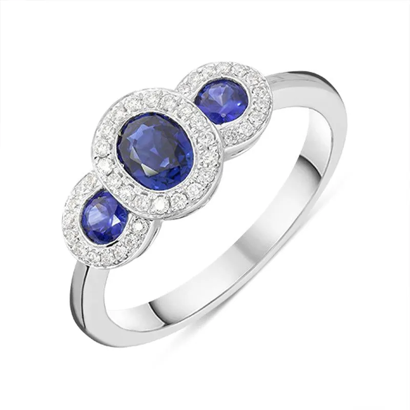 18ct White Gold 0.68ct Sapphire Diamond Ring sold by Jura Watches