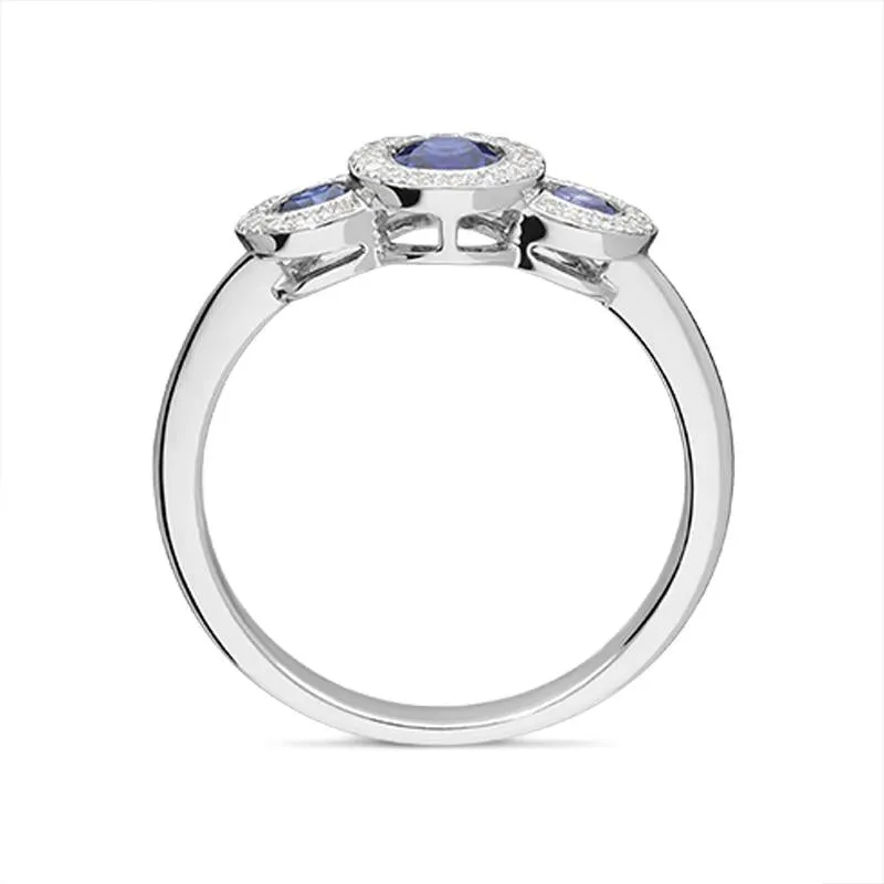 18ct White Gold 0.68ct Sapphire Diamond Ring sold by Jura Watches product image thumbnail 2
