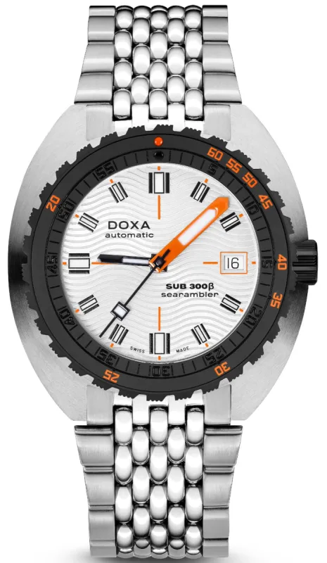 Doxa SUB 300 Beta Ceramic Steel Searambler Bracelet Watch sold by Jura Watches