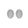 Sterling Silver Gold Plated Moonstone Oval Stud Earrings D sold by Jura Watches