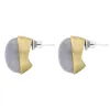 Sterling Silver Gold Plated Moonstone Oval Stud Earrings D sold by Jura Watches