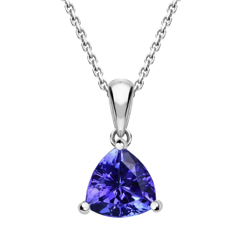 18ct White Gold 1.15ct Tanzanite Trilliant Cut Necklace sold by Jura Watches
