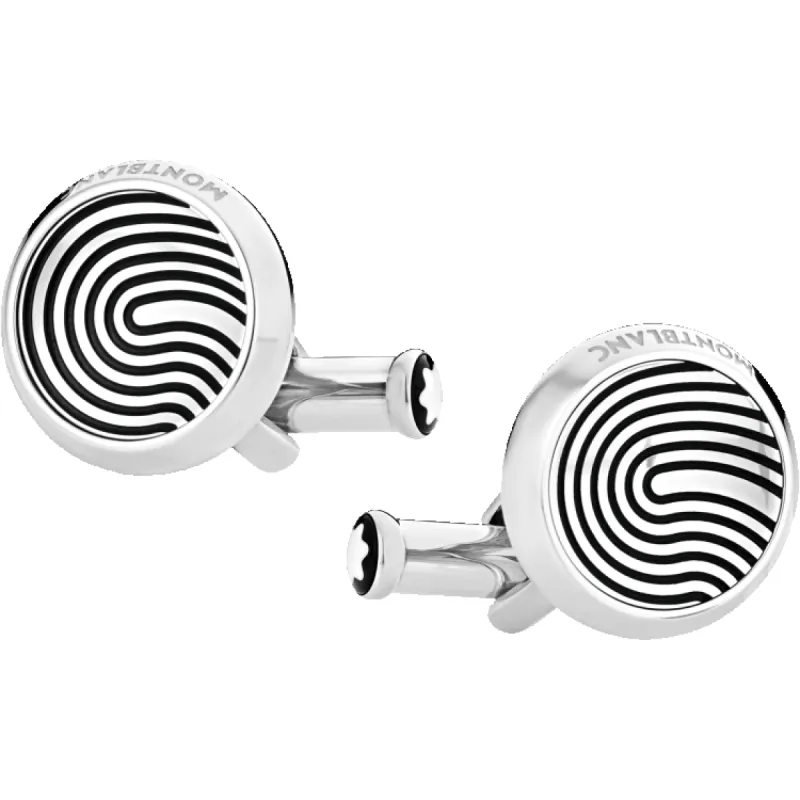 Montblanc Cufflinks Round Fingerprint Patterned Inlay D made by Jura Watches