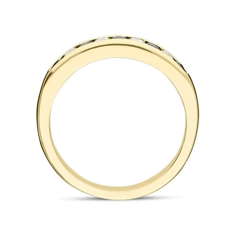 18ct Yellow Gold Sapphire Diamond Channel Set Half Eternity Ring sold by Jura Watches product image thumbnail 3
