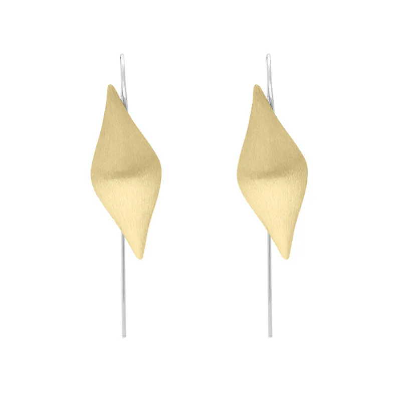 Sterling Silver Gold Plated Monika Pointed Drop Earrings D sold by Jura Watches