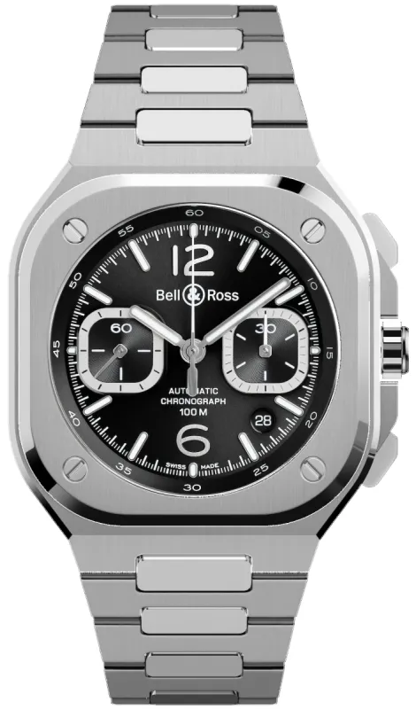 Bell & Ross BR 05 Chrono Black Steel Bracelet Watch sold by Jura Watches