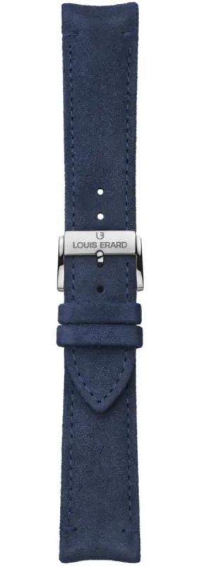 Louis Erard Strap Leather Oceania Blue Nubuck 22/20mm sold by Jura Watches