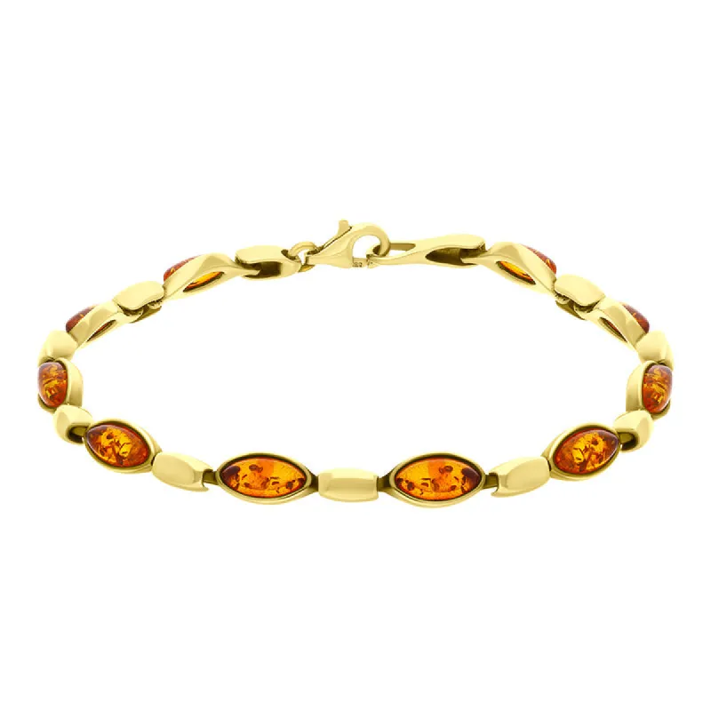 9ct Yellow Gold Amber Marquise Ten Stone Bracelet D sold by Jura Watches