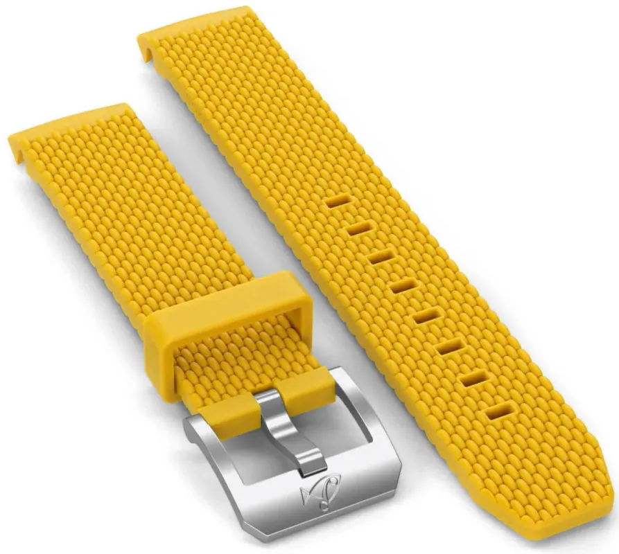 Doxa Strap SUB 200 Rubber Yellow With Buckle made by Jura Watches
