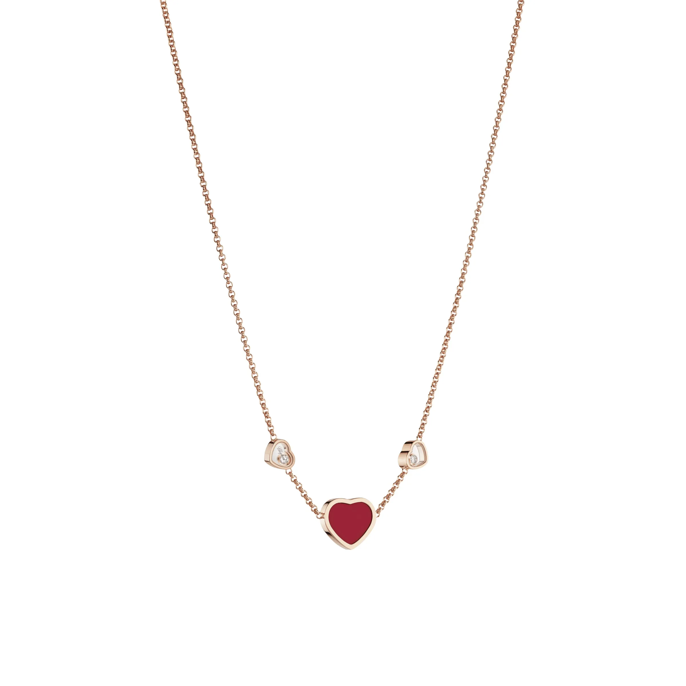 Chopard Happy Hearts 18ct Rose Gold Red Stone Necklace sold by Jura Watches product image thumbnail 2