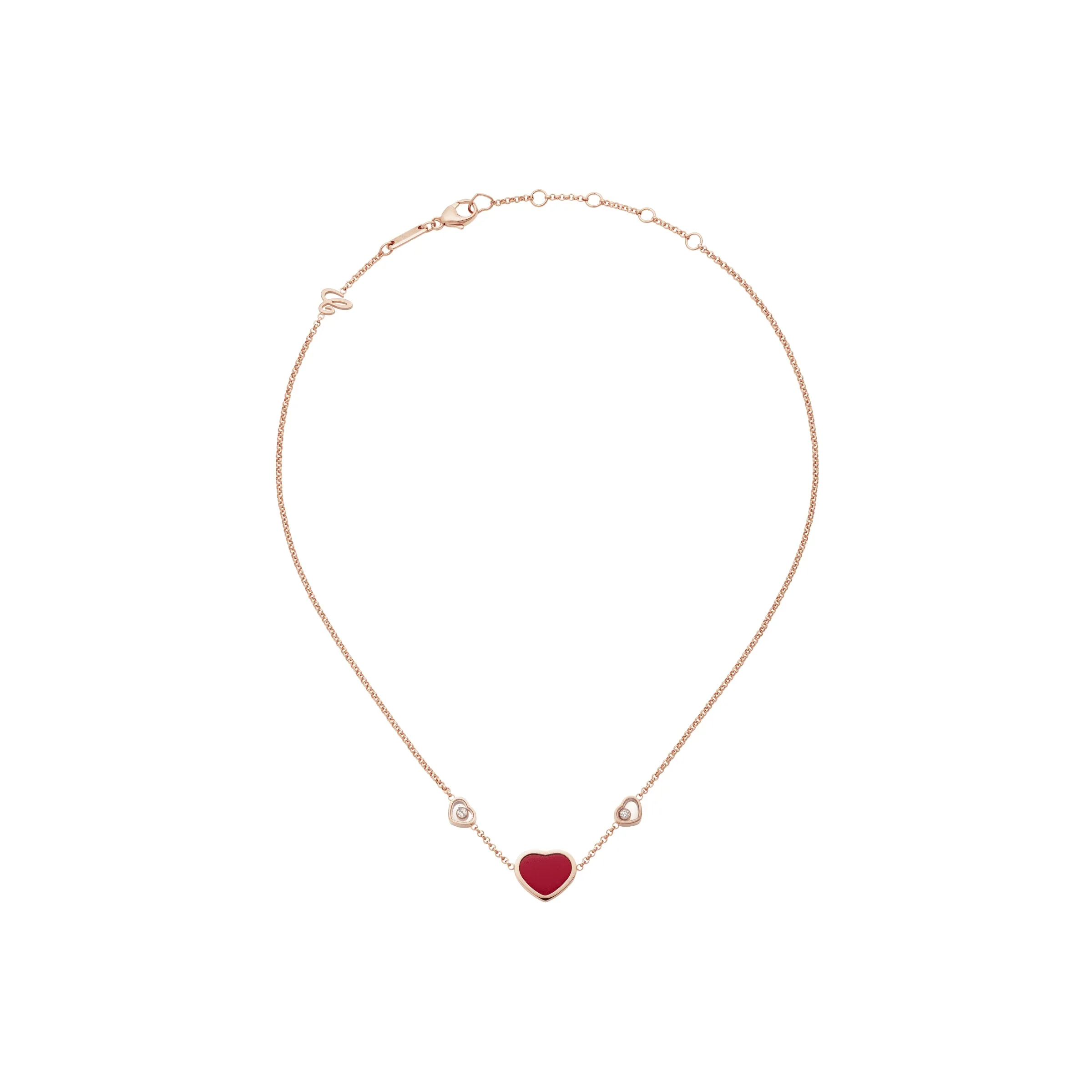 Chopard Happy Hearts 18ct Rose Gold Red Stone Necklace sold by Jura Watches product image thumbnail 3