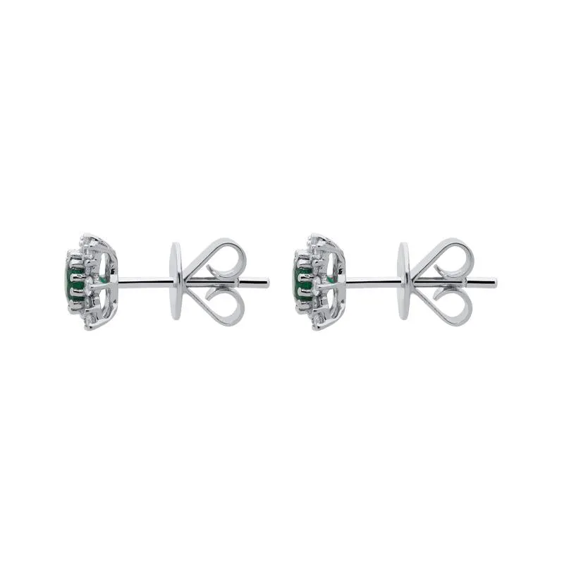 18ct White Gold 0.51ct Emerald Diamond Round Star Stud Earrings D sold by Jura Watches product image thumbnail 2